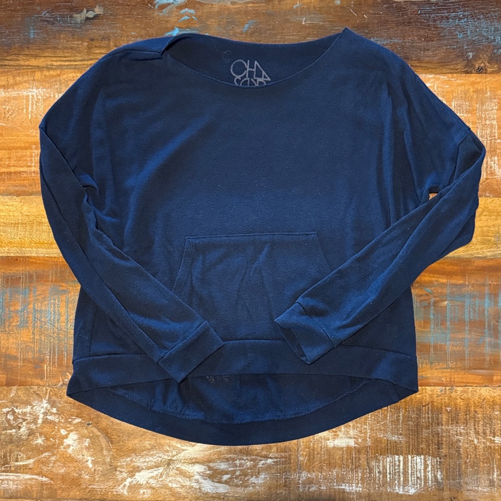 Cha Sor Navy Dark Blue Long Sleeve Sweatshirt- size: S